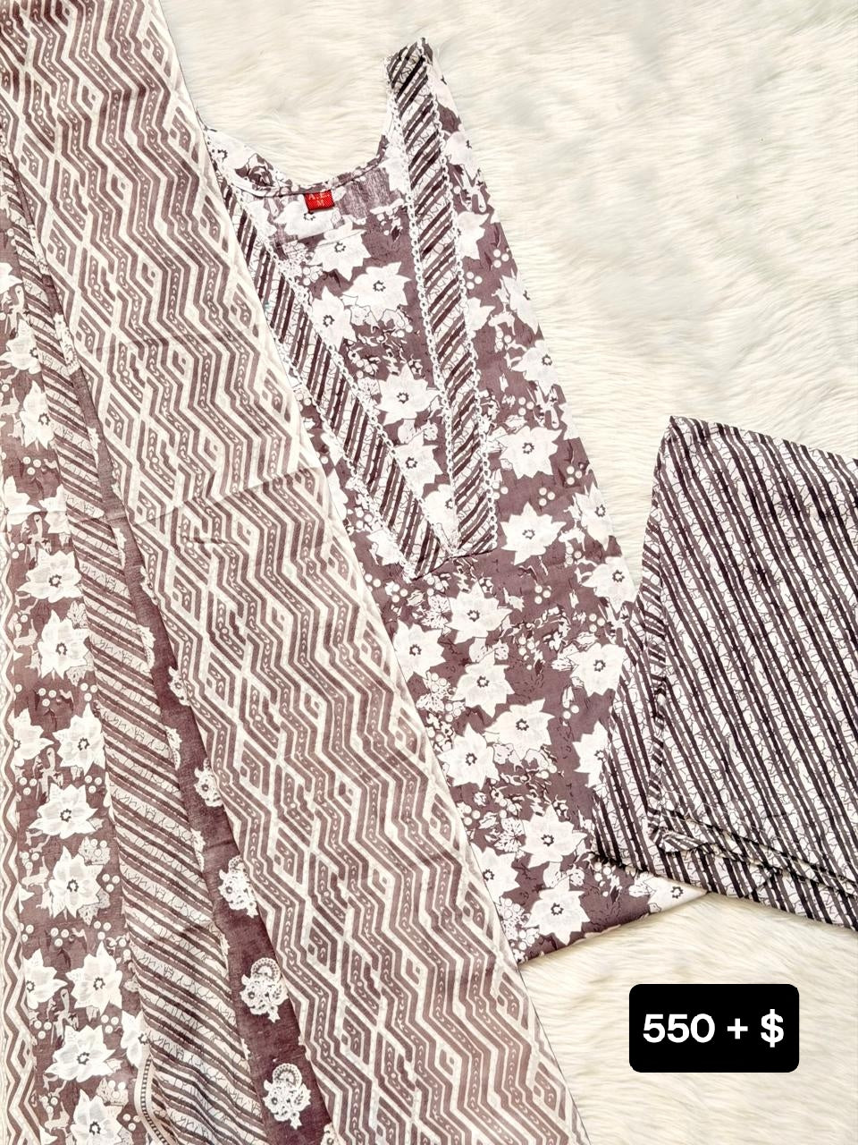 GREY BLACK COTTON SET