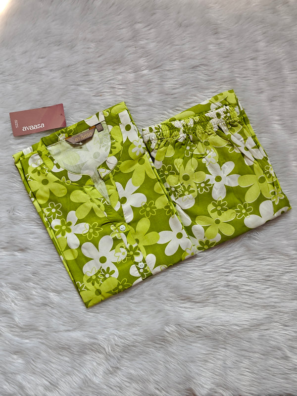 FLOWER GREEN RAYON CORD