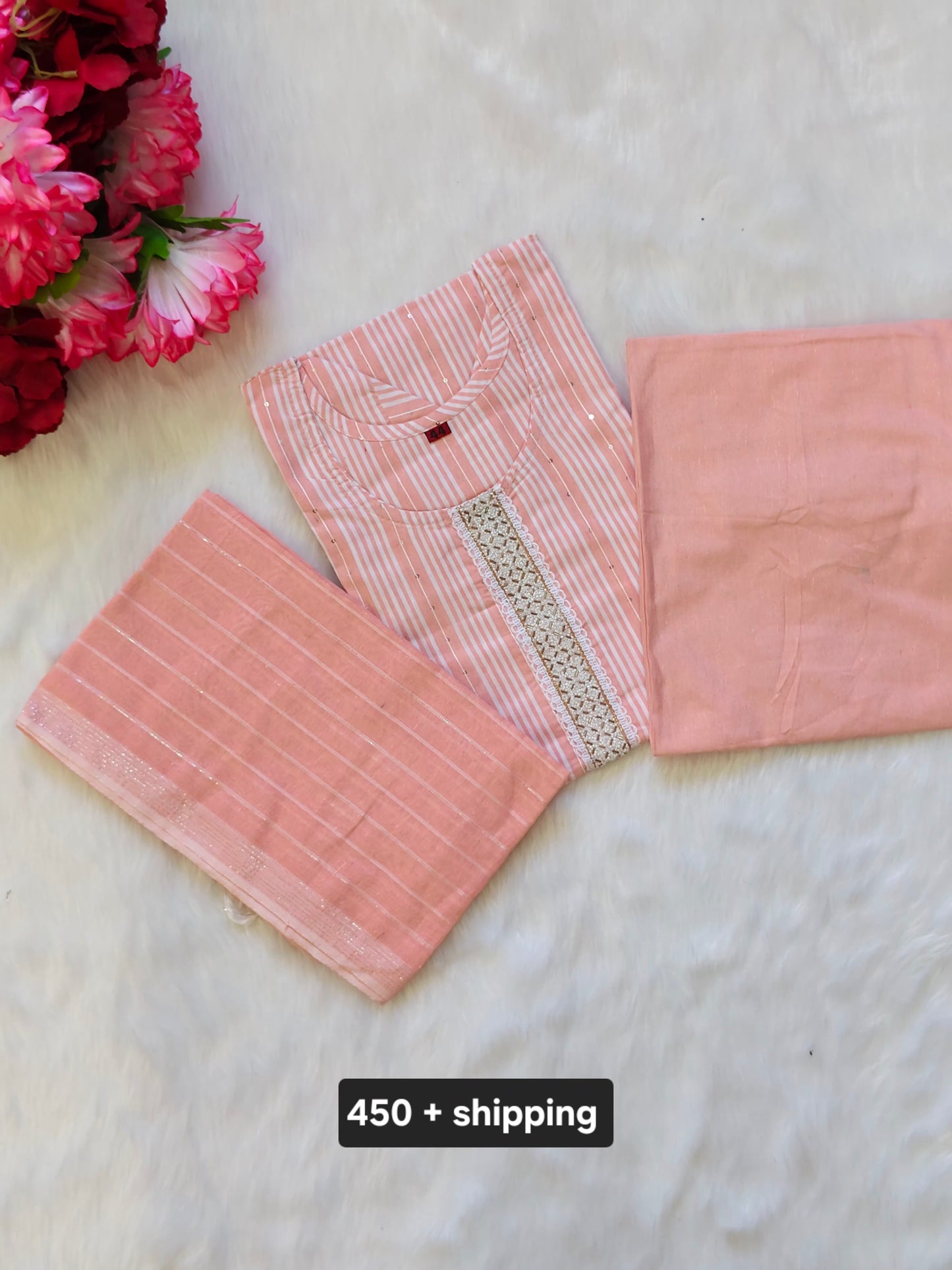 PEACH STRIPES SET