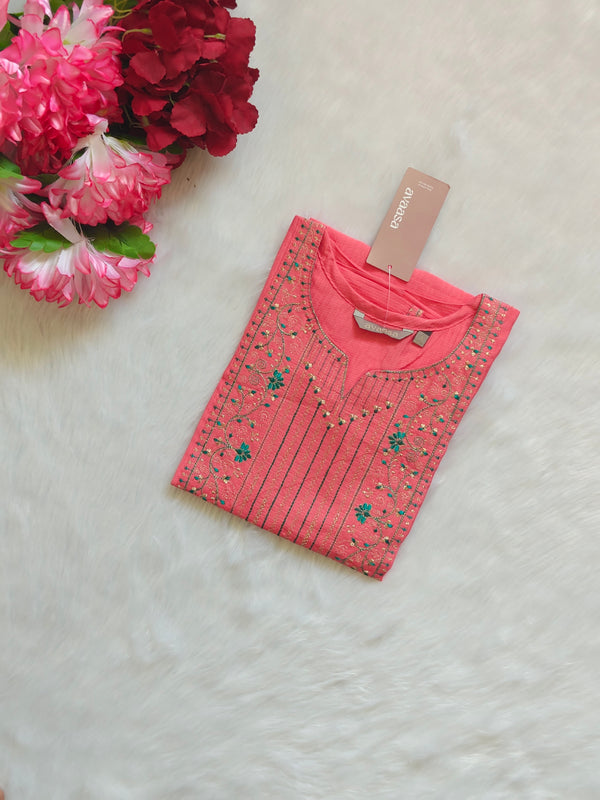 PINK EMBRO KURTI