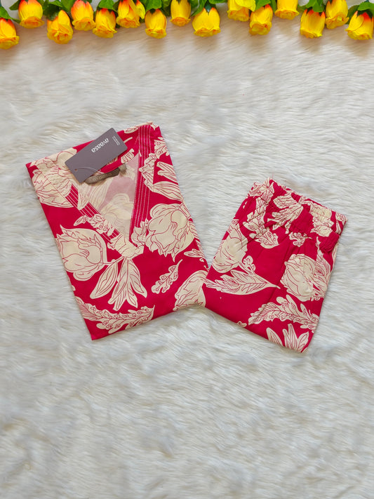 MAGENTA FLORAL RAYON CORD