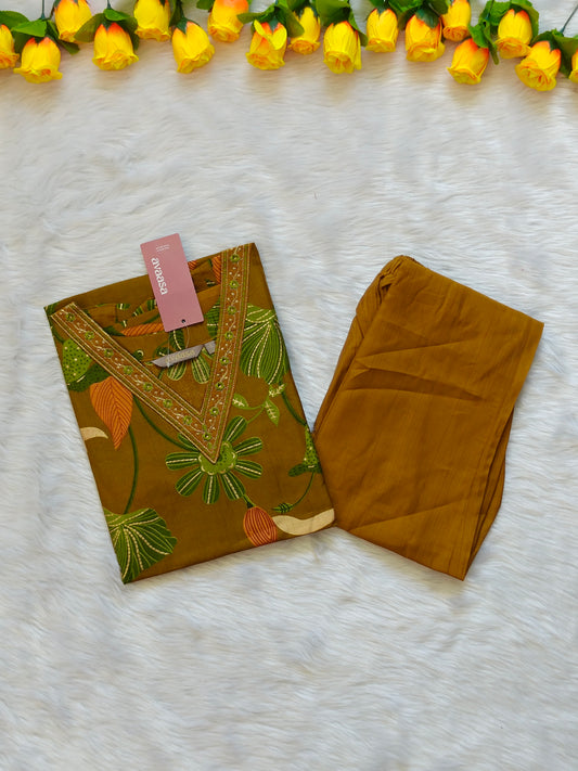 BROWN FLORAL  CORD