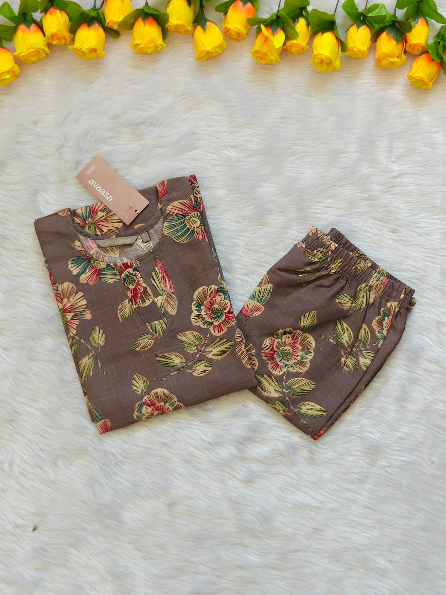 GREY FLORAL CORD