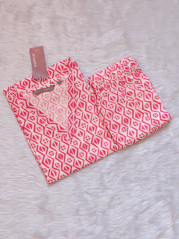 PINK WHITE RAYON CORD