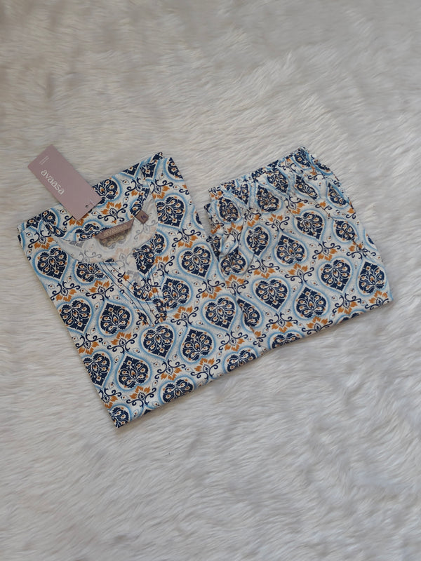 RUST BLUE RAYON CORD