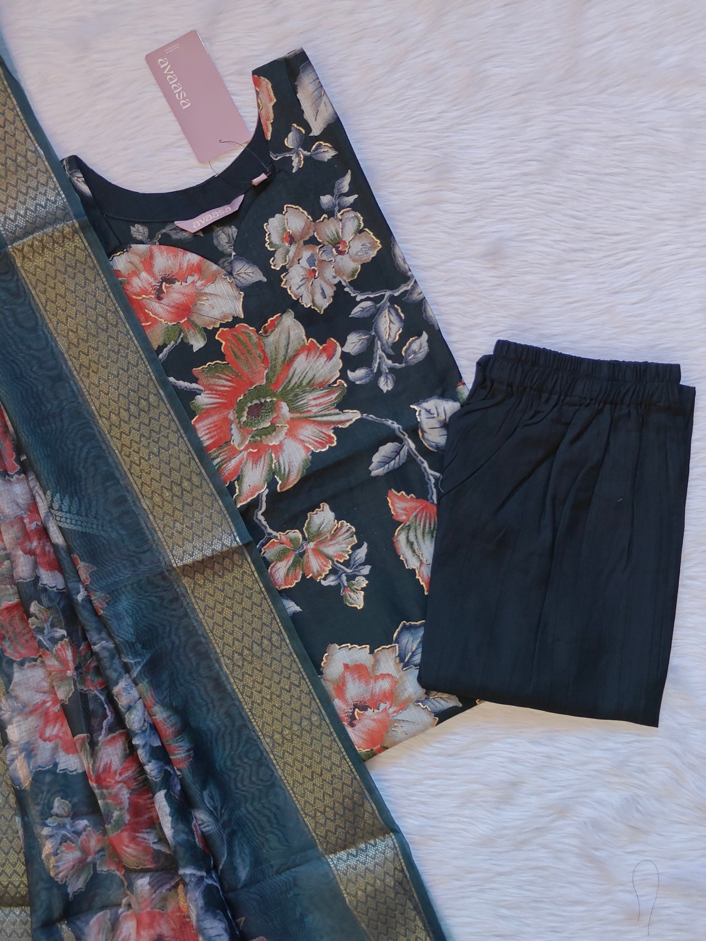 DARK GREEN FLOWER SET