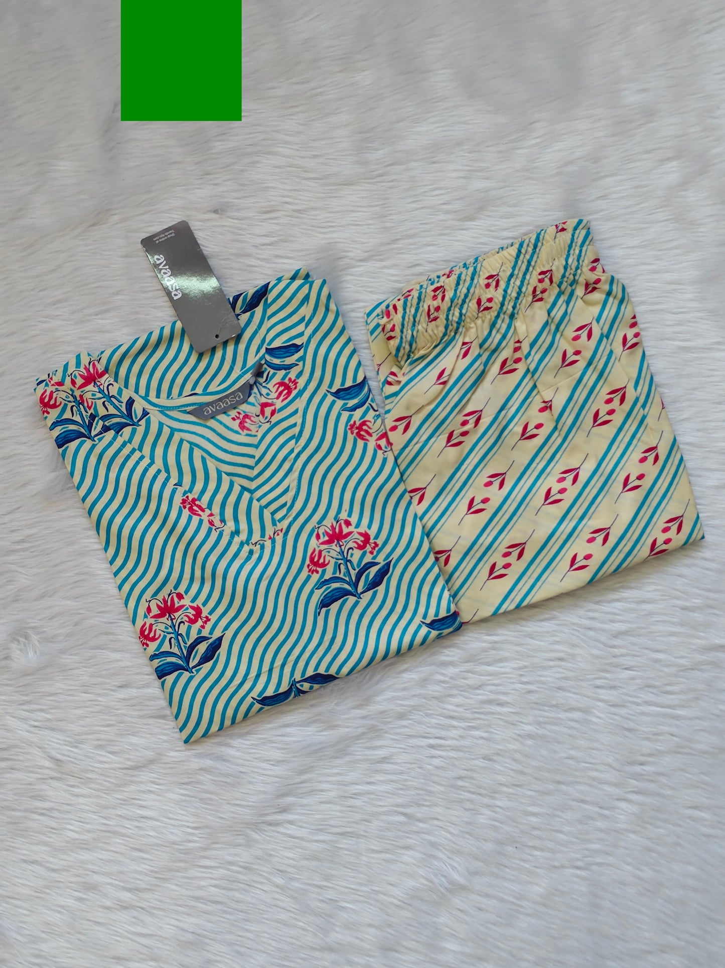 STRIPE BLUE RAYON CORD
