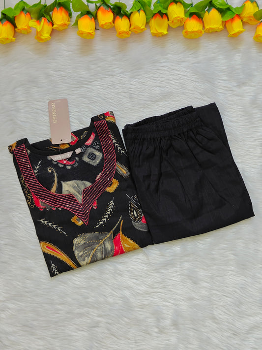 FLORAL BLACK CORD