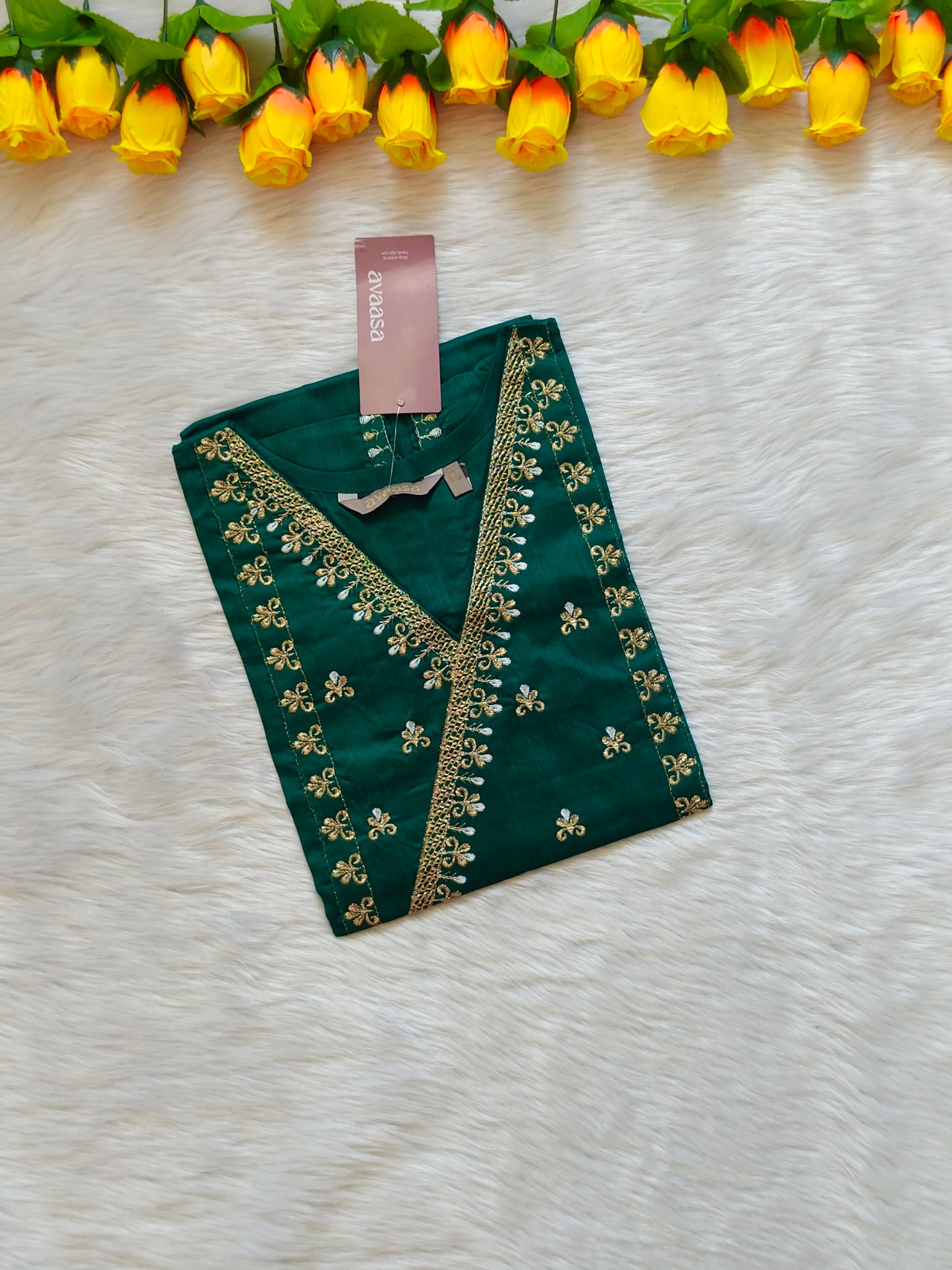 GREEN SILK KURTI