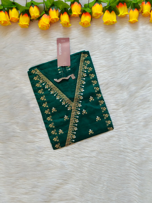 GREEN SILK KURTI