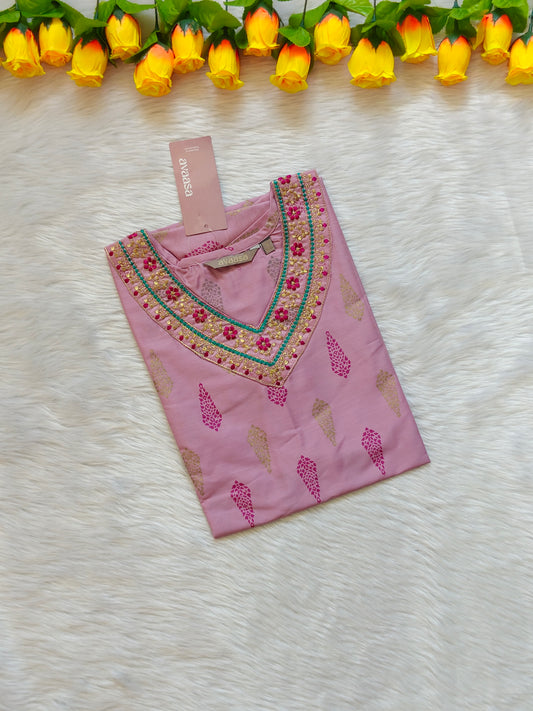 LAVENDAR EMBRO SILK KURTI