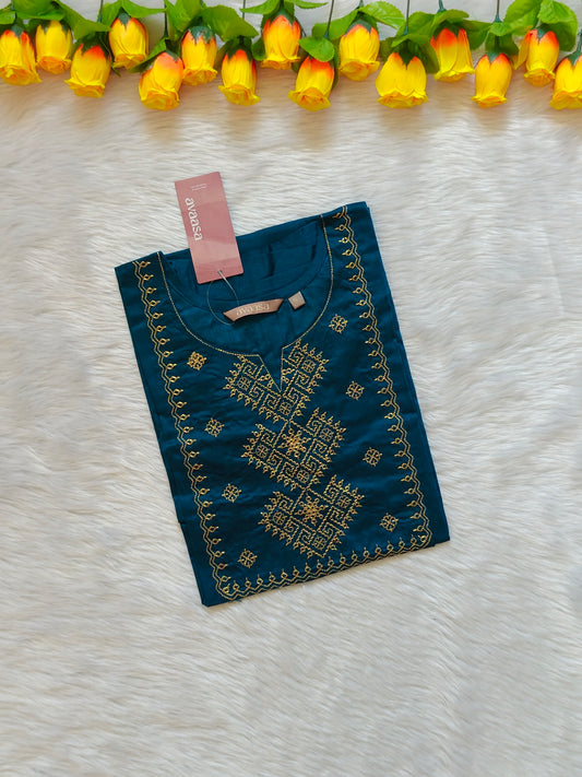 TEAL BLUSH SILK KURTI