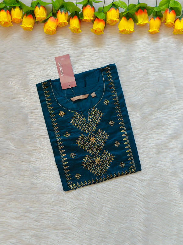 TEAL BLUSH SILK KURTI