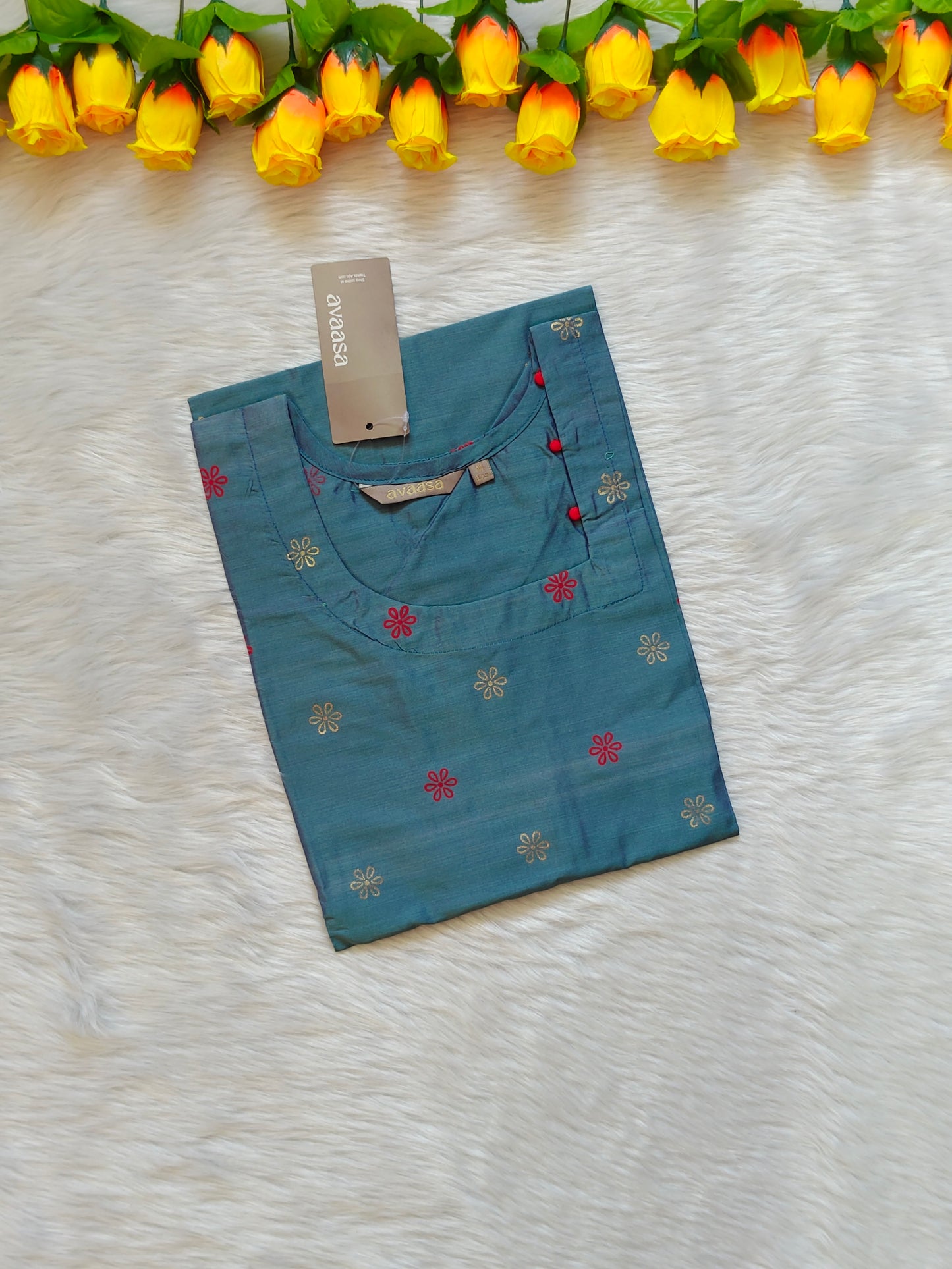 GREY BLUSH SILK KURTI
