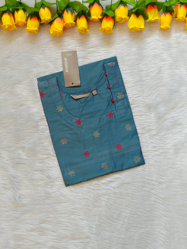 GREY BLUSH SILK KURTI