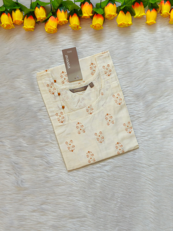 CREAM SILK KURTI