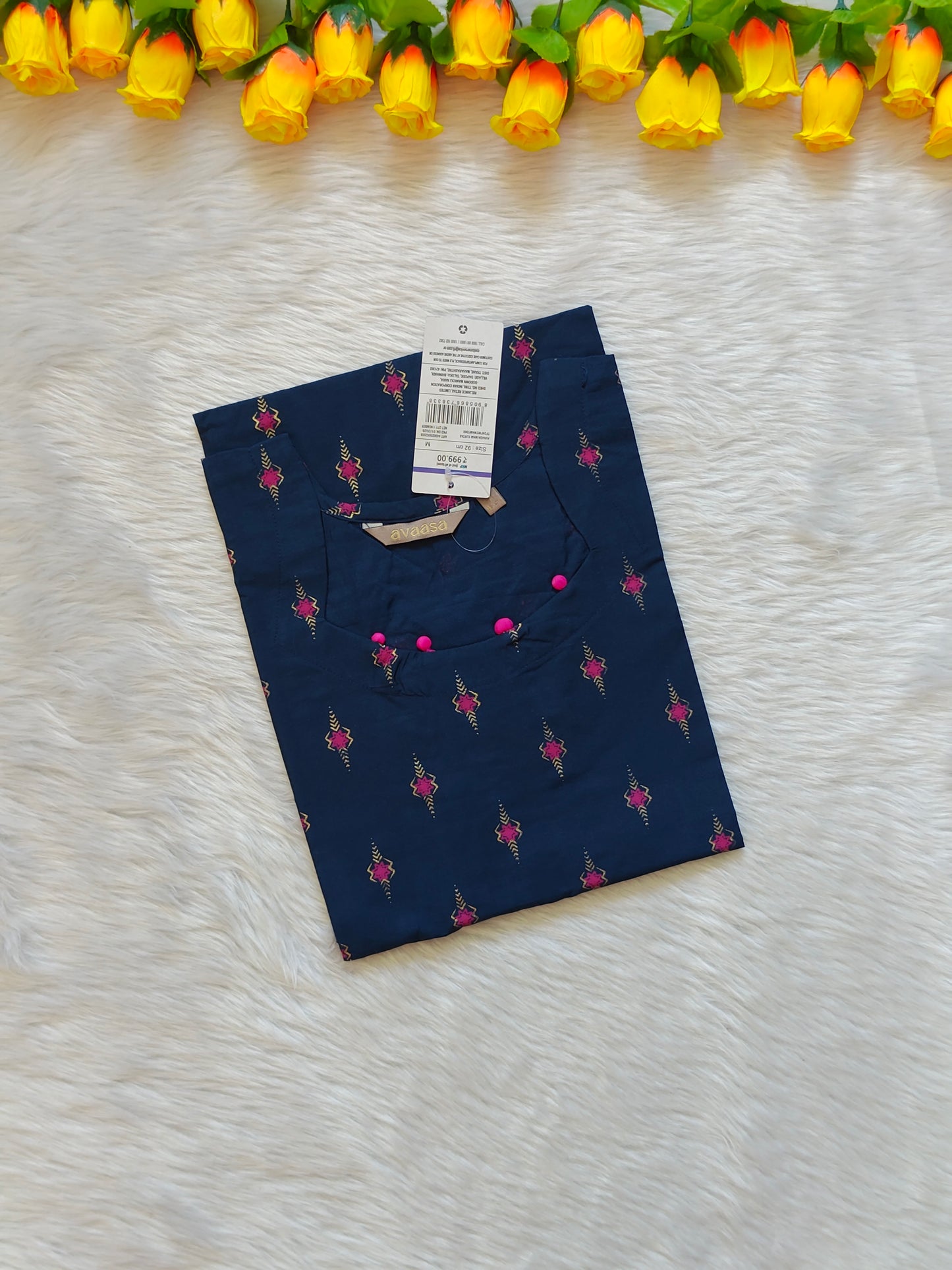 NEVY BLUE SILK KURTI