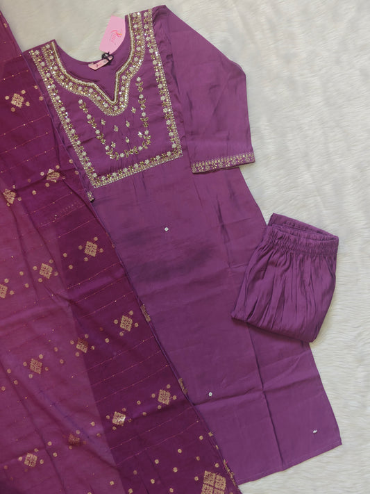 MILD PURPLE  AARIWORK SET