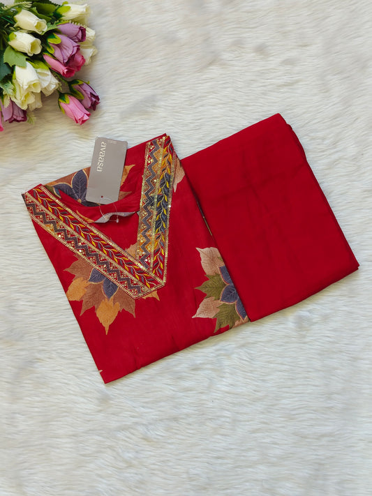 MAROON RED V NECK CORD