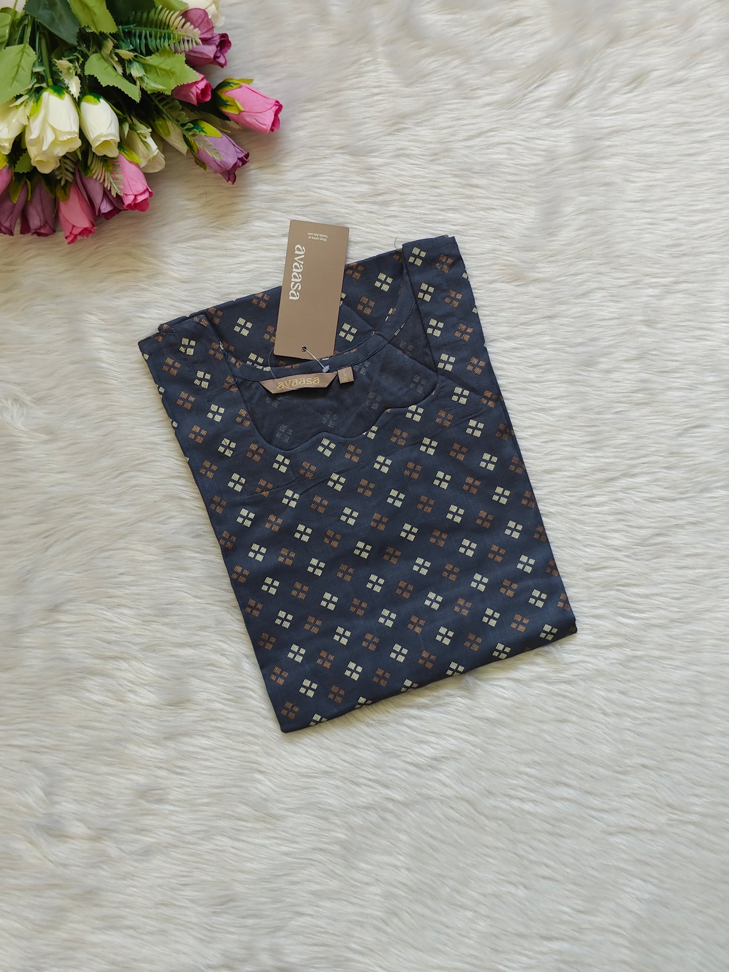 TEAL SCALLOPET KURTI