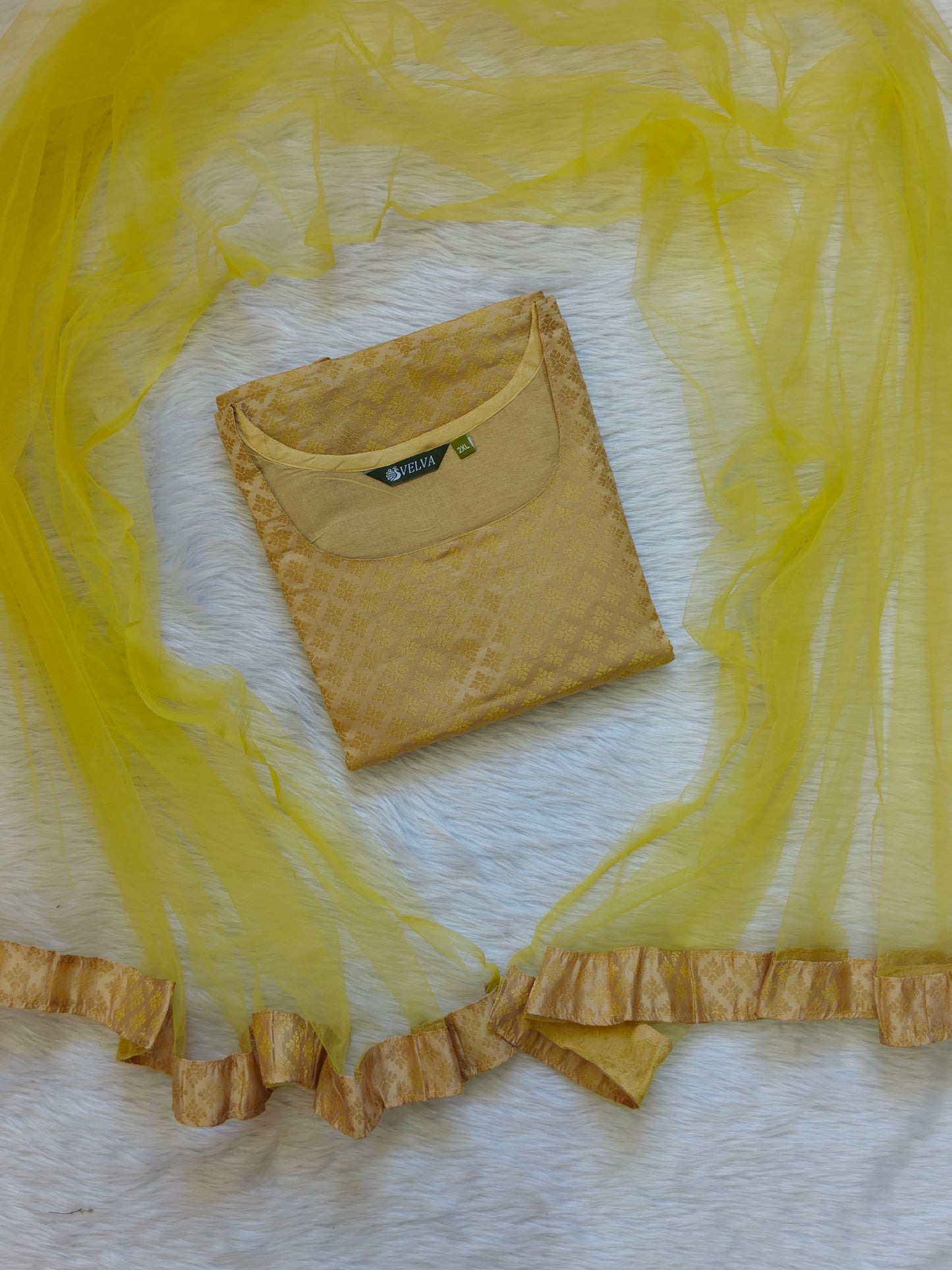 CREAM BANARASI TOP AND SHAWL  COMBO