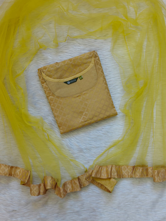 CREAM BANARASI TOP AND SHAWL  COMBO