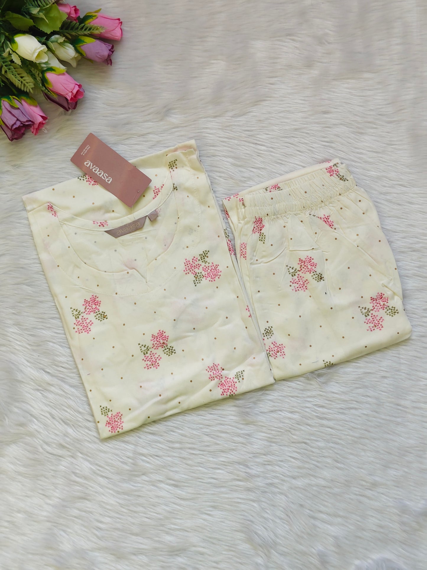 OFF WHITE CROSS RAYON CORD
