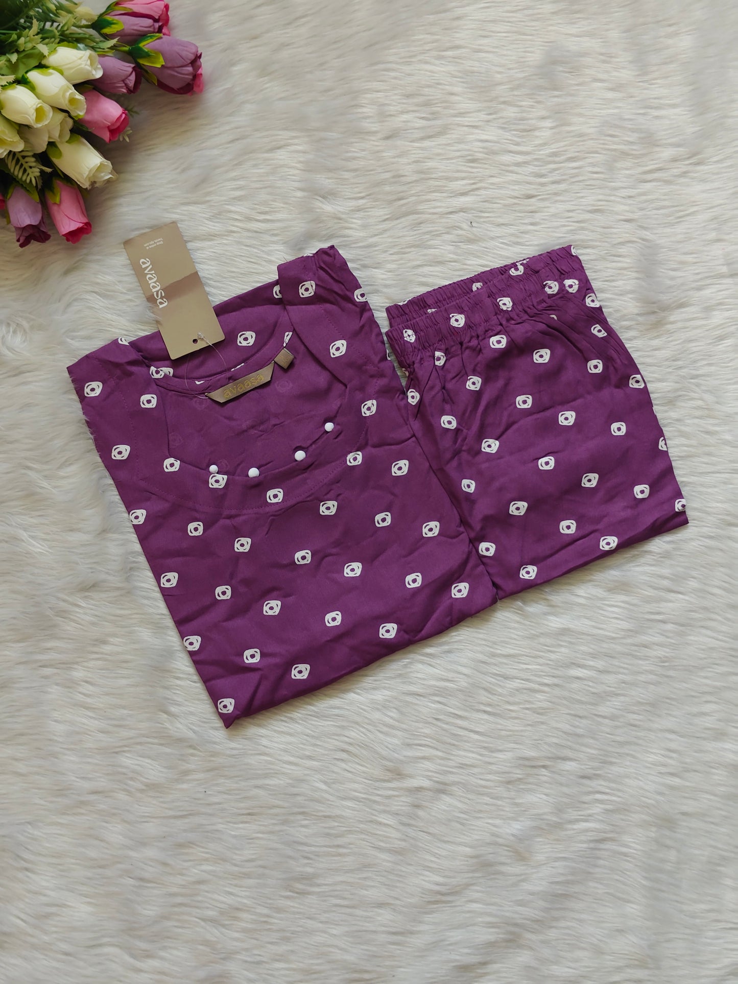 PURPLE BANDHANI RAYON CORD