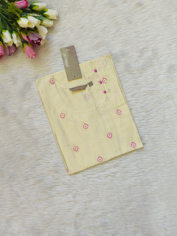 CREAM GOLD KURTI