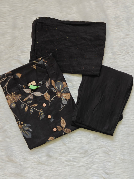 BLACK  FLORAL SET