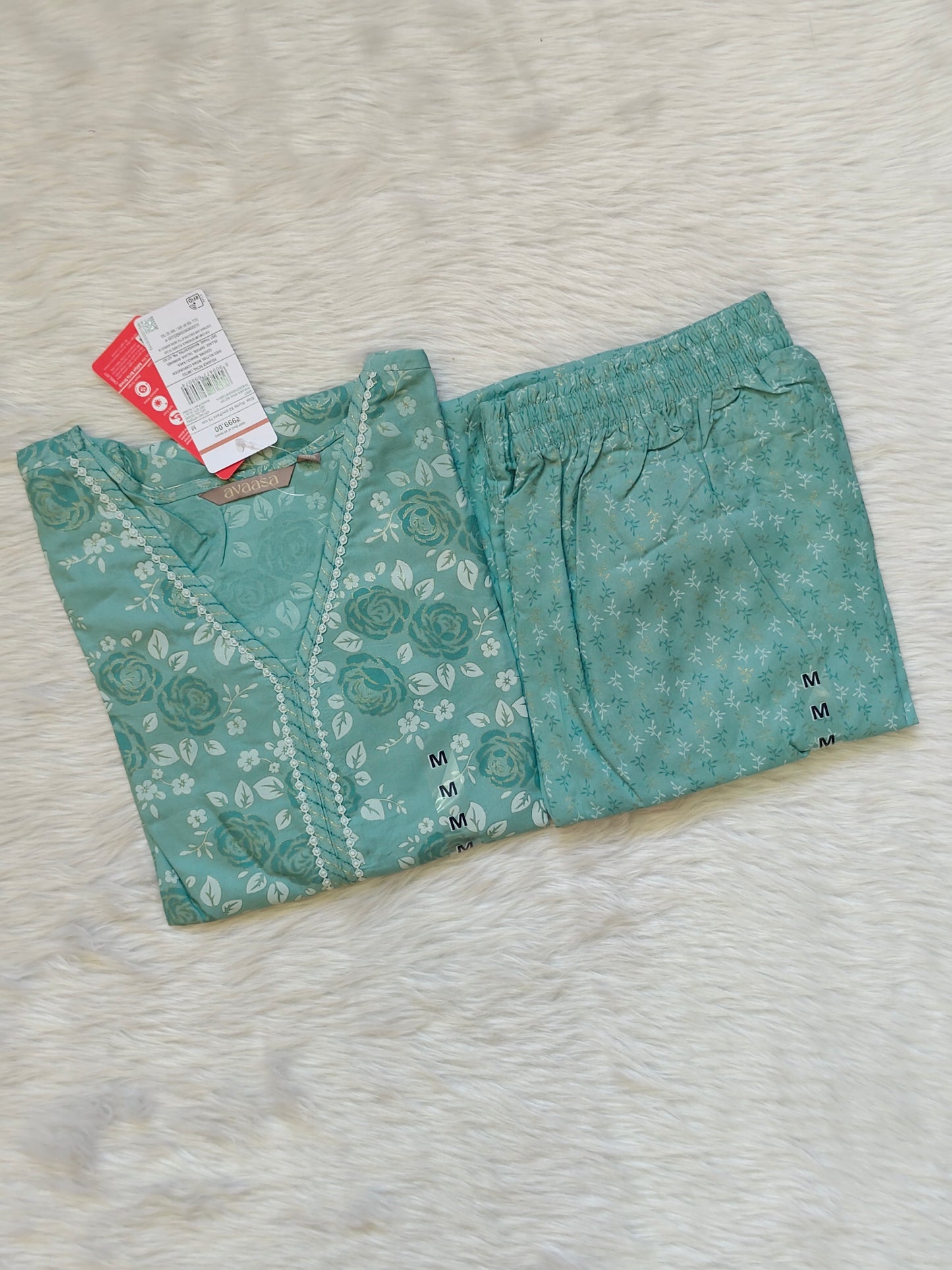 SAGE GREEN FLORAL CORD