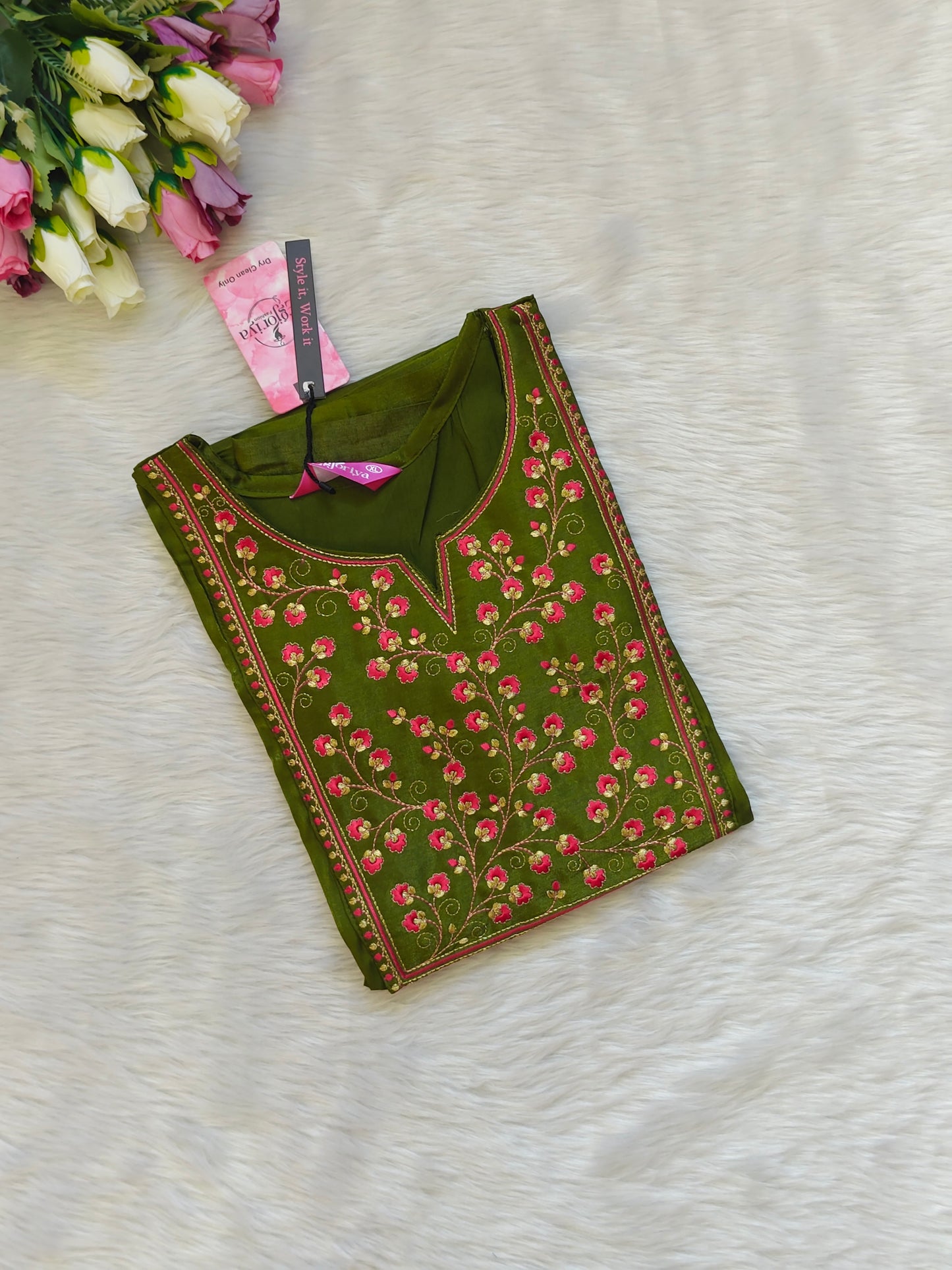 MEHNDI GREEN FLORAL KURT