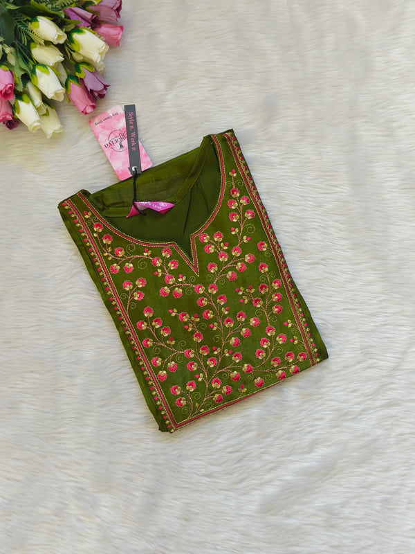 MEHNDI GREEN FLORAL KURT