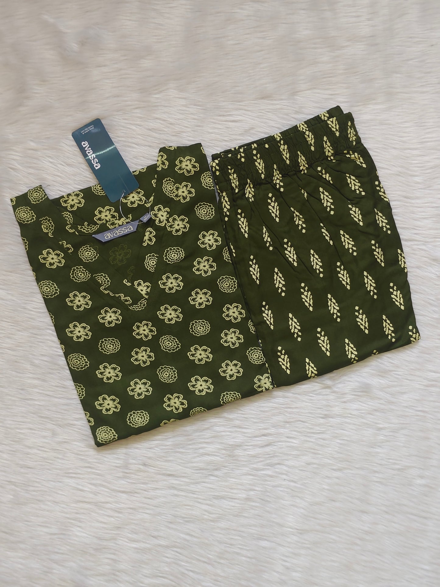 DARK AALI GREEN RAYON CORD