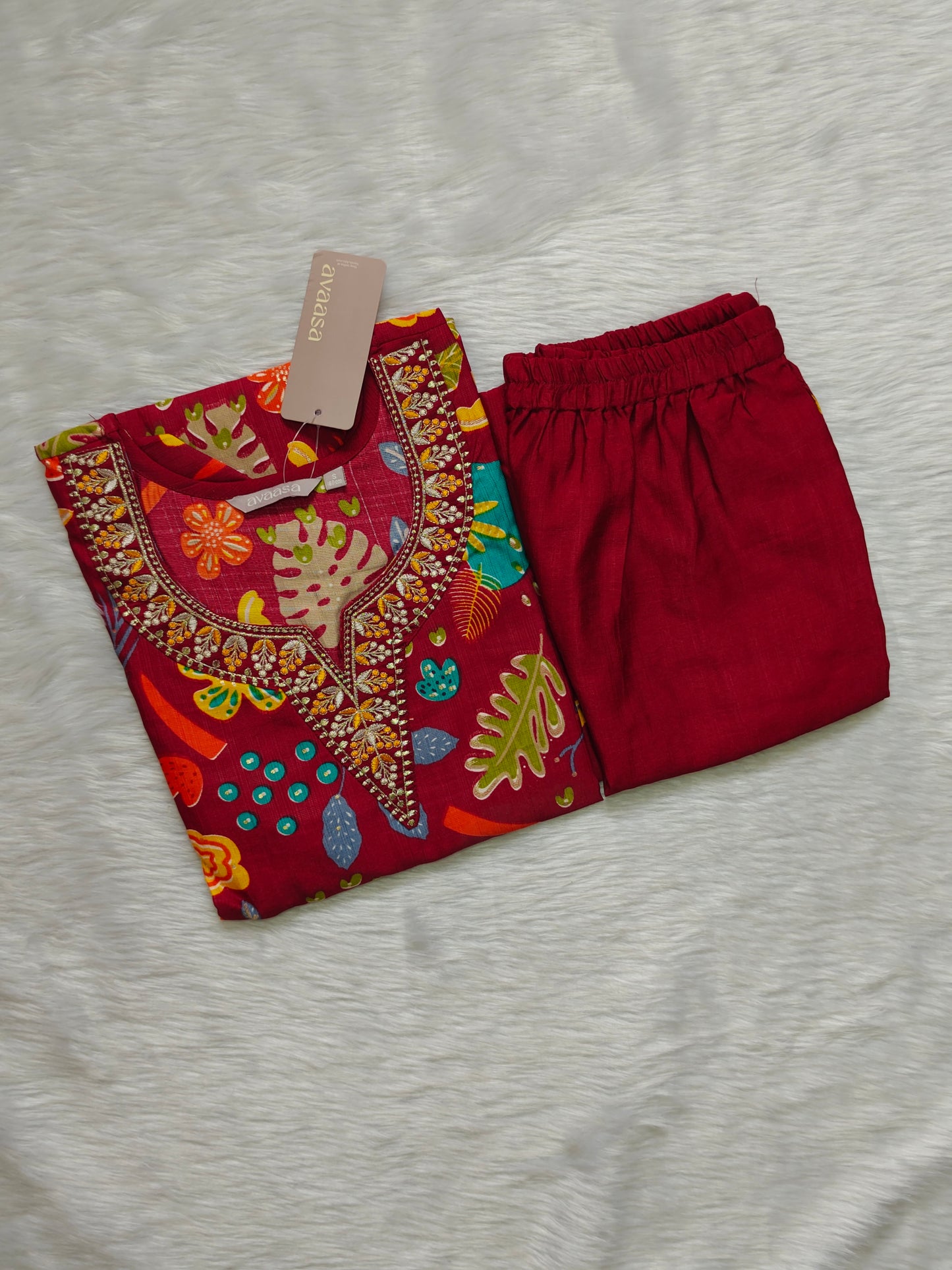 MAROON PRINTED CORD