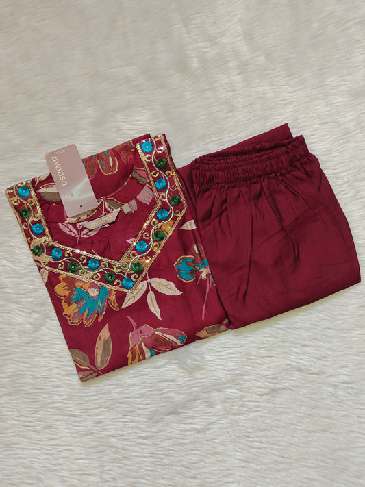 WINE FLORAL CORD
