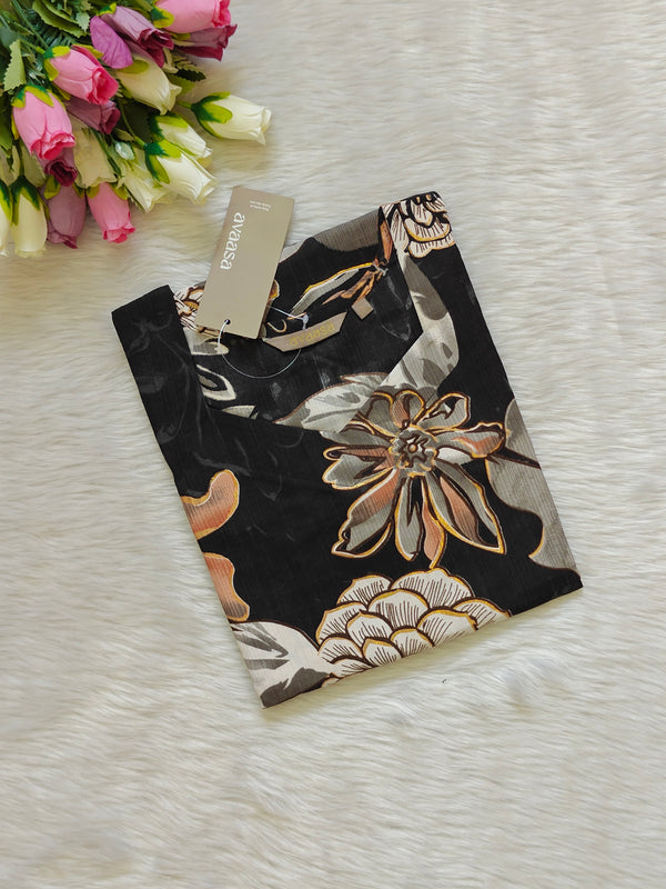 BLACK FLORAL KURTI