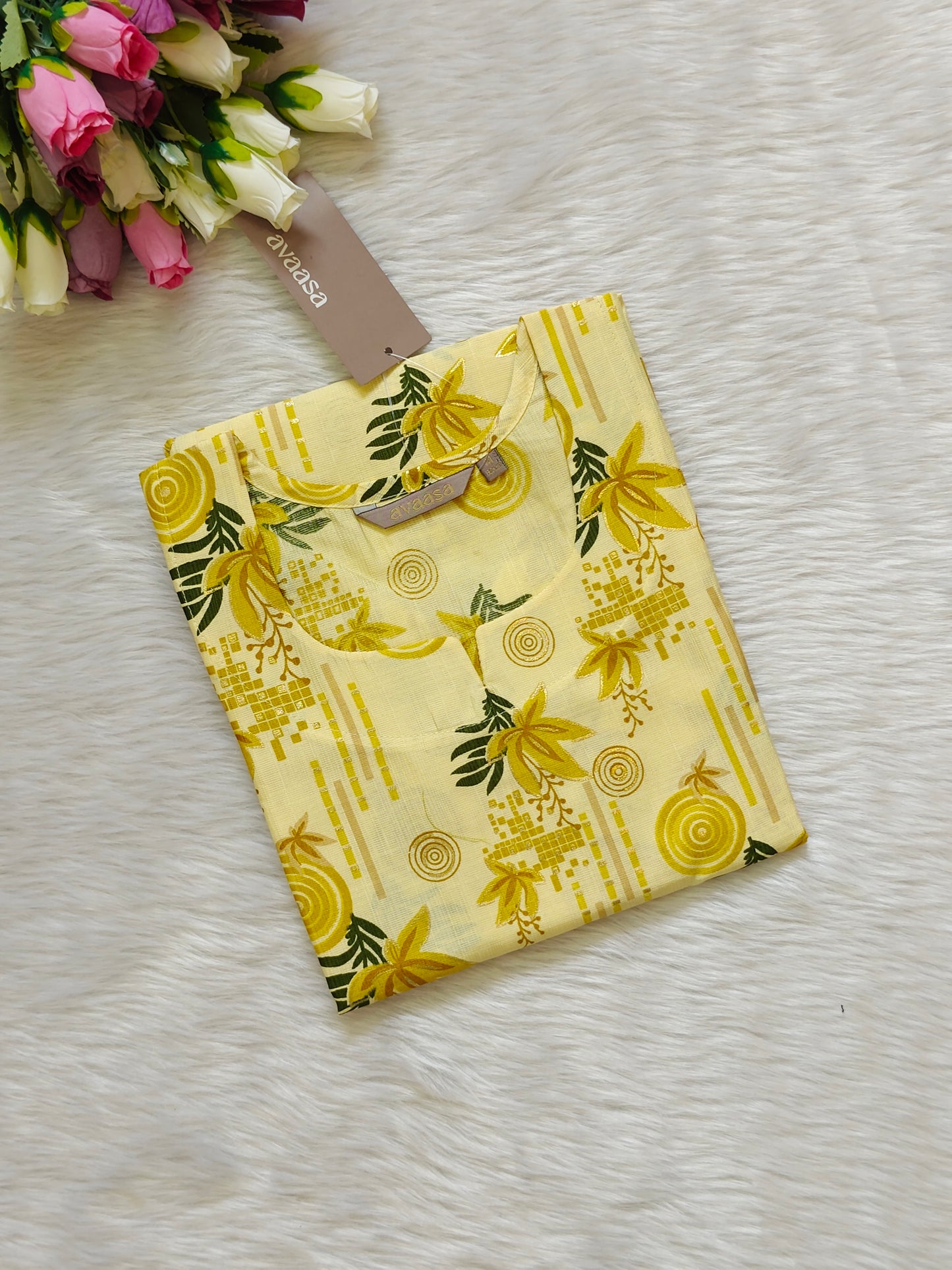 CREAM YELLOW KURTI