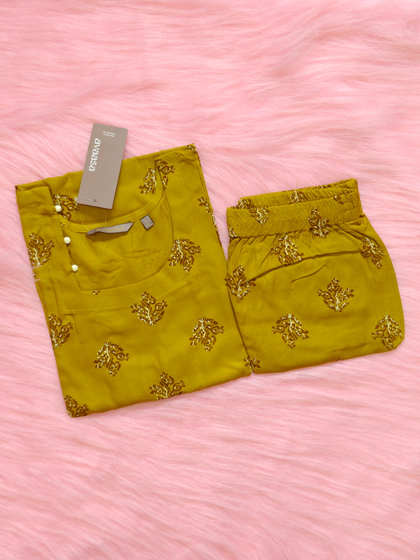 MUSTARD YELLOW RAYON CORD