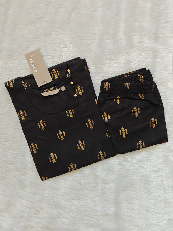 BLACK GOLDEN RAYON CORD