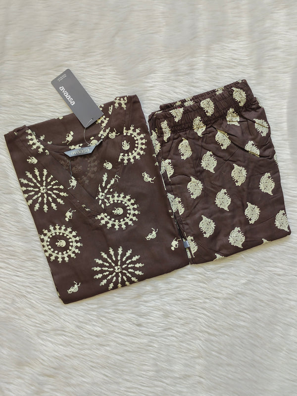 CHOCOLATE  WARLI RAYON CORD