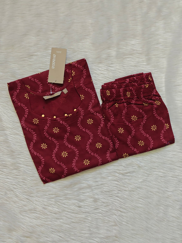 WINE FLORAL RAYON CORD