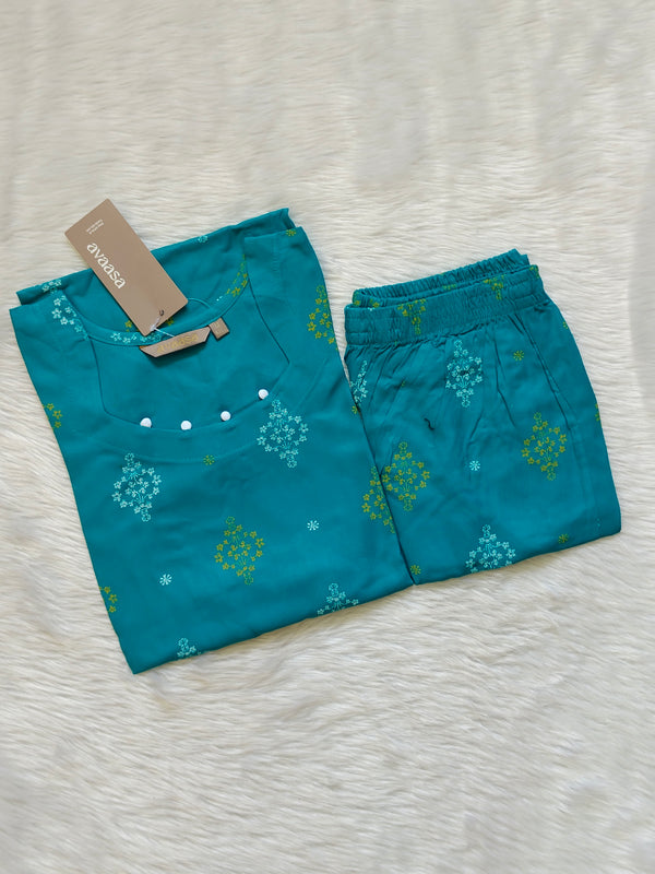 TEAL ETHNIC RAYON CORD