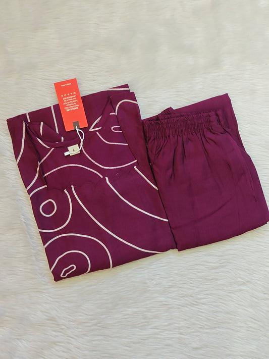 WINE PURPLE SCALLOP NECK CORD