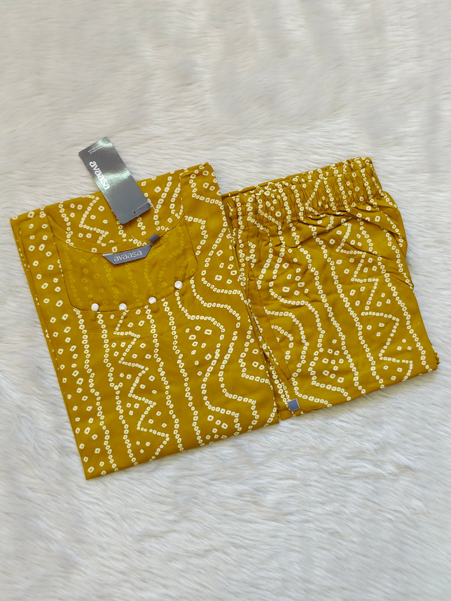 MUSTARD BANDHANI RAYON CORD
