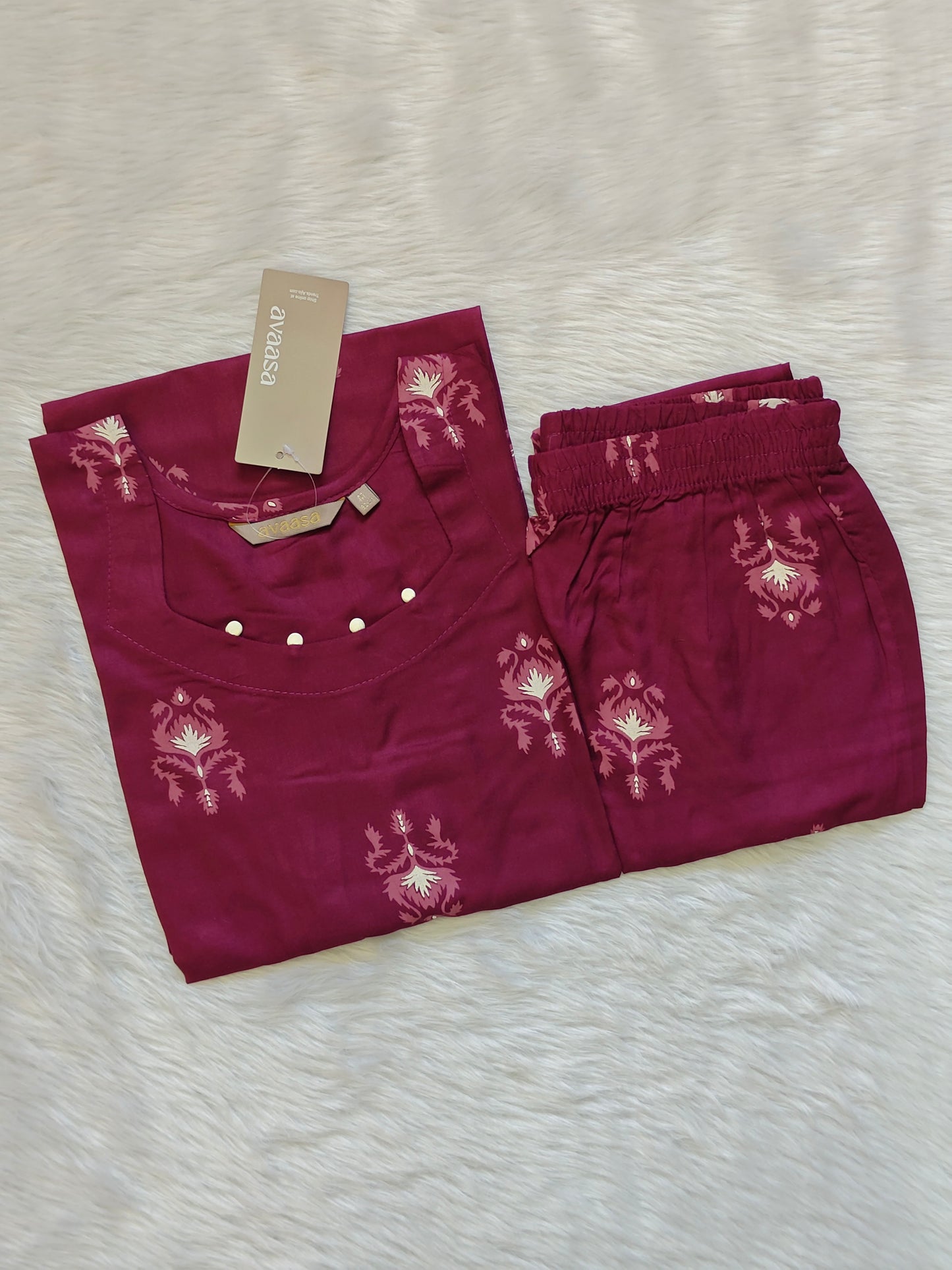 WINE ETHNIC RAYON CORD