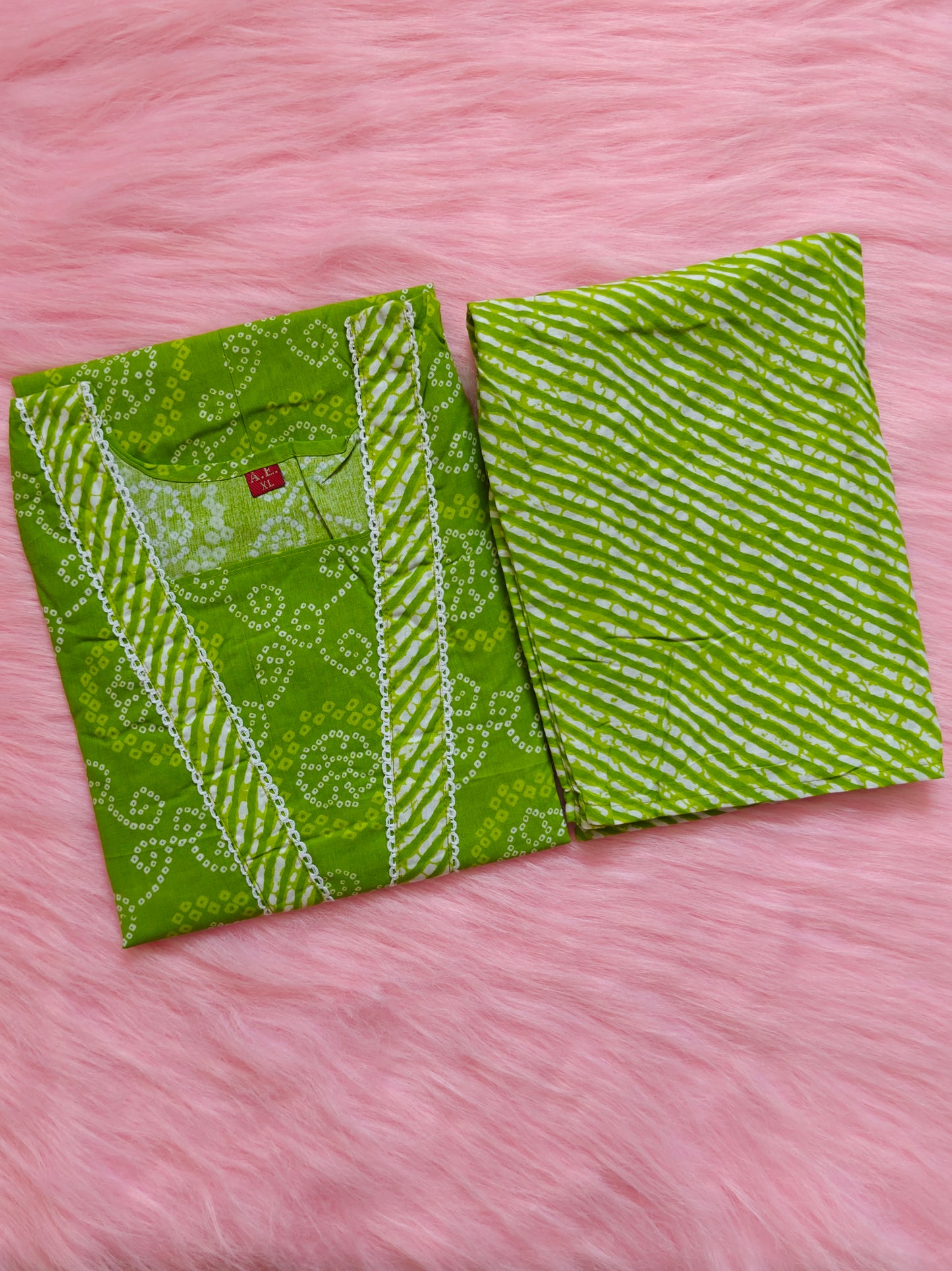 PARROT GREEN BANDHANI COTTON CORD
