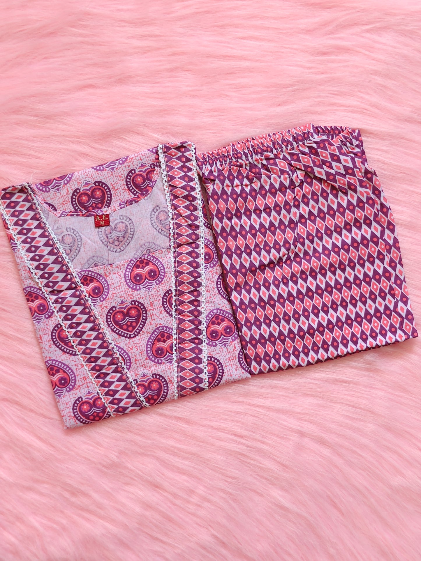 LIGHT PINK FLORAL COTTON CORD