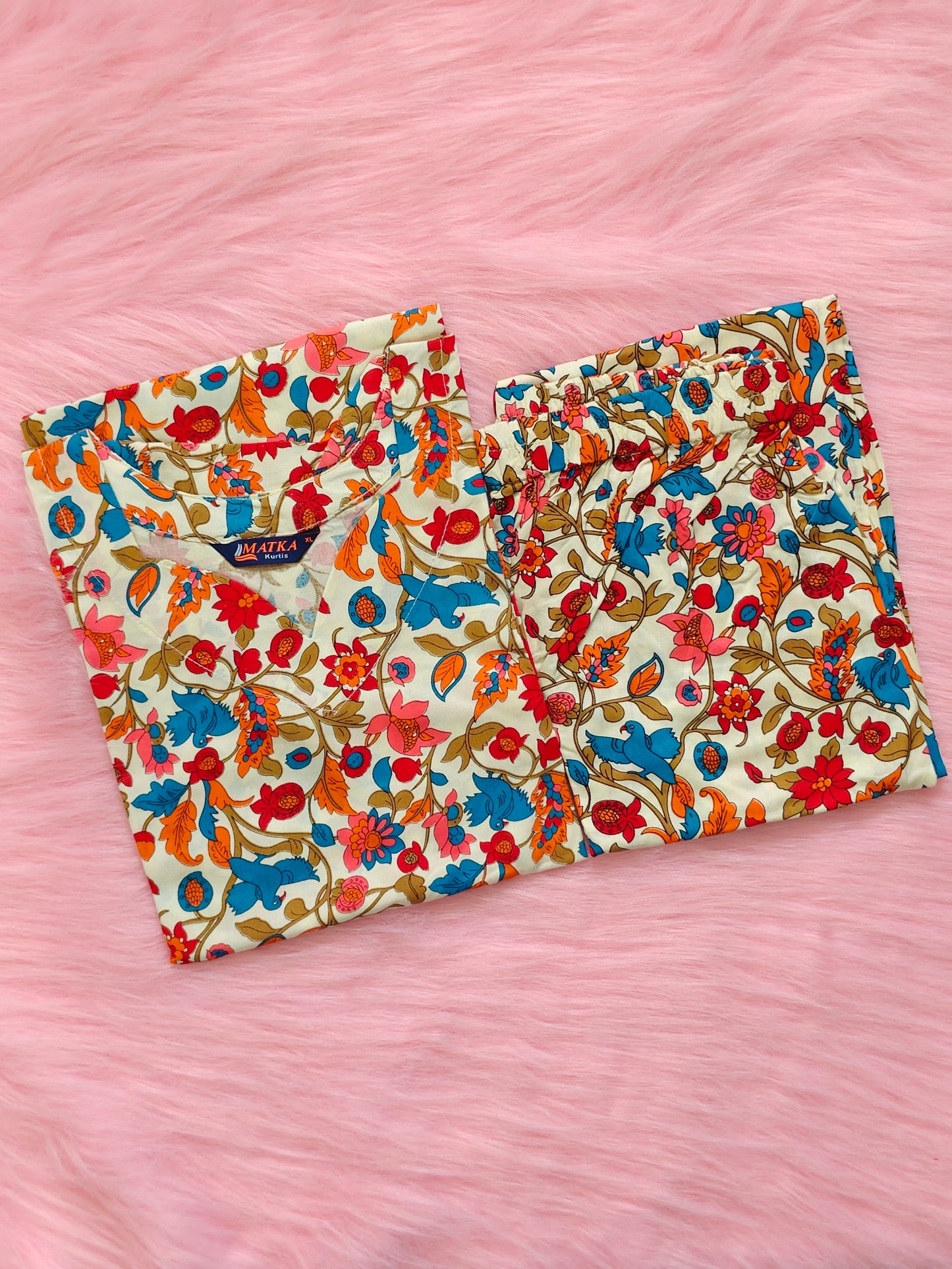 OFF WHITE KALAMKARI RAYON CORD