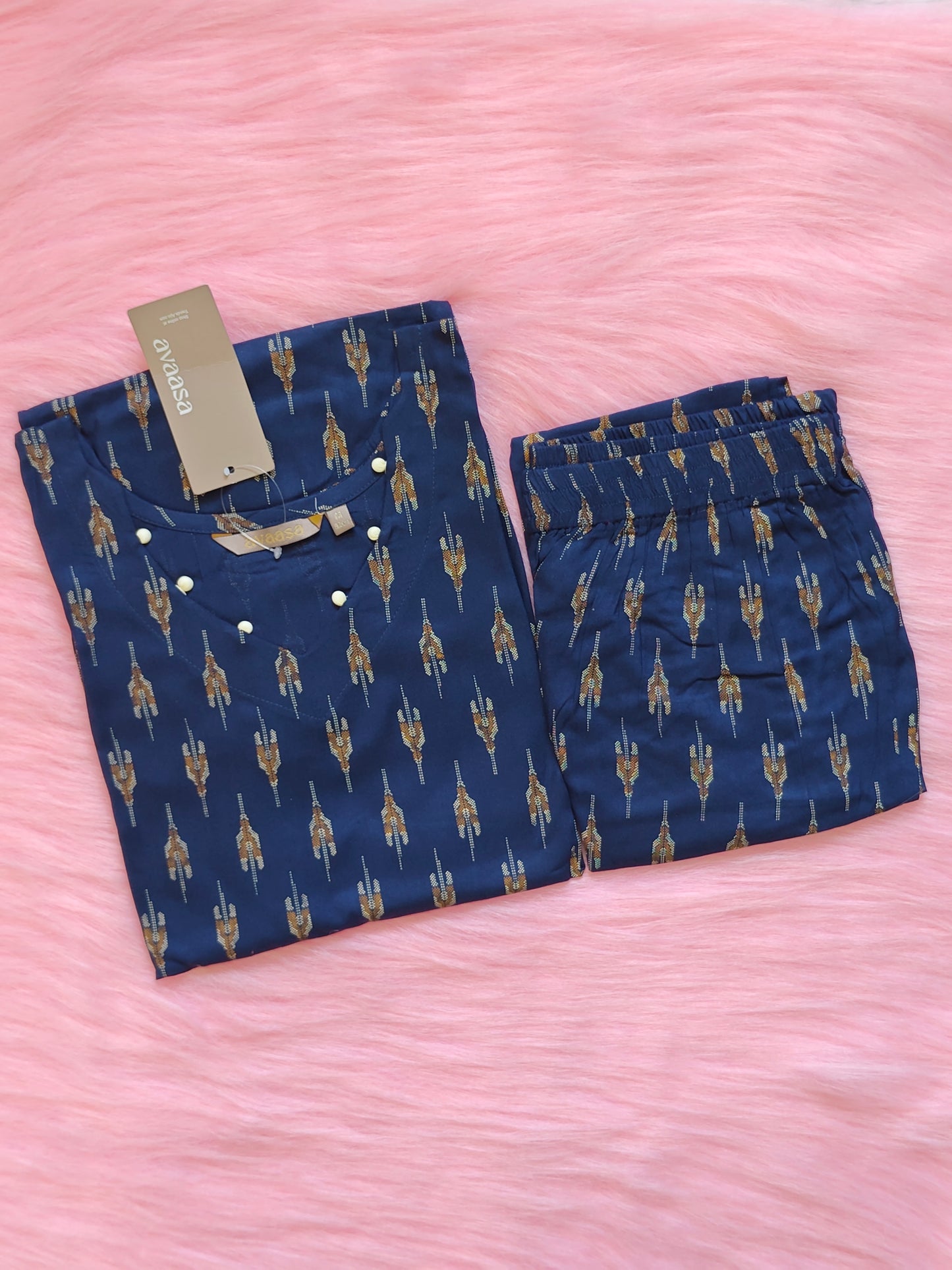 NAVY TRIBAL  ARROW RAYON CORD